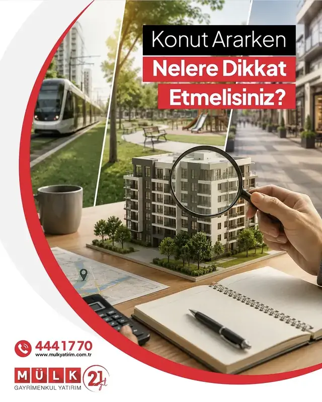 Mülk Yatırım için hazırlanan Instagram gönderisi: Konut ararken nelere dikkat etmelisiniz?